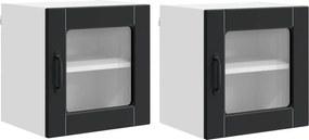 vidaXL Dulap de bucătărie 2 pcs Negru 40 x 31 x 40 cm Lemn compozit