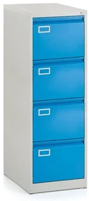 Dosar metalic A4 - 4 sertare, 45,5 x 62 x 132 cm, incuietoare cilindrica, albastru - ral 5012