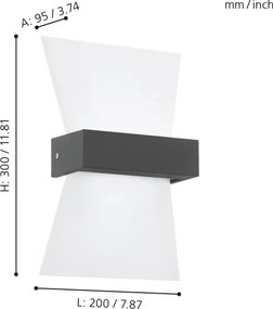 Eglo 98717 - Aplică perete exterior LED ALBENZA LED/4,8W/230V IP44