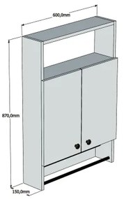 Dulap de perete BANYO 87x60 cm alb