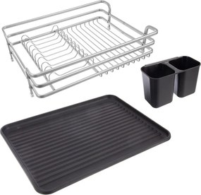 Scurgător de vase alb-negru din metal 43x32 cm Deluxe – Orion