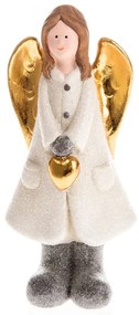 Figurină înger din ceramică albă Dakls, înălțime 17 cm