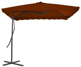 Umbrela de exterior cu stalp din otel, teracota, 250x250x230 cm Terracota