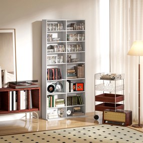 HOMCOM Unitate de depozitare pentru 640 CD-uri/360 DVD-uri/430 Blu-ray - Alb | Aosom Romania
