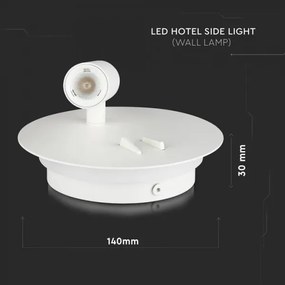 Aplică LED/3W/230V + LED/6W/230V 3000K alb