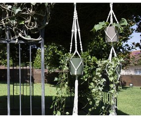 Suport suspendat pentru ghiveci de flori din material textil ø 10 cm (înălțime 120 cm) Macramé – Artevasi