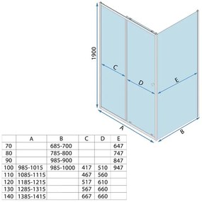 Cabina de dus Rea Primo Slide 120x90 crom