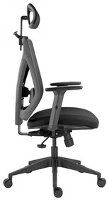 Scaun ergonomic Mike-H, sezut translatie, Mesh/Textil, Negru