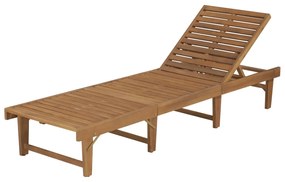 44253 vidaXL Șezlong de plajă pliabil, lemn masiv de acacia