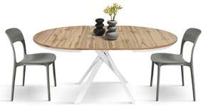 MASA ROTUNDA EXTENSIBILA LILA -PICIOR METALIC-BLAT RUSTIC - PICIOR NEGRU