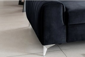 Canapea gri antracit extensibilă cu tapițerie din catifea 261 cm Laurence – ELTAP