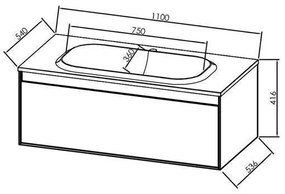 Set mobilier suspendat si lavoar Kolpasan, Pandora, 110 cm, alb lucios