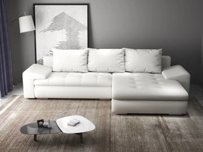 Colțar extensibil dumonde cu ladă de depozitare si sezut confortabil din spuma high-density, Leonardo Euphoria Ivory 260x185 cm II