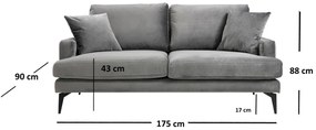 Canapea Papira 2 Grey