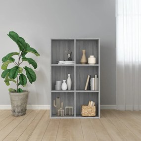 vidaXL Bibliotecă/Servantă, gri sonoma, 66x30x98 cm, lemn prelucrat