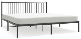 350868 vidaXL Cadru de pat metalic cu tăblie, negru, 180x200 cm