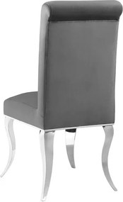 Set 2 scaune Modern Barock, argintiu/ catifea gri