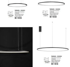 Lustra LED suspendata design modern circular TARQUIN D-80cm negru