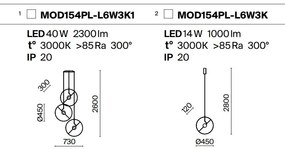 Lustra cu 3 pendule LED design deosebit Reflex