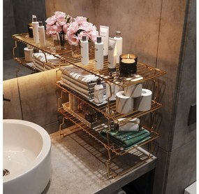 Organizator cu rafturi 42x19 cm auriu