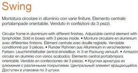 Set de 3 spoturi orientabile, incastrabile diam.8,2cm, SWING FI1 brunito 083186