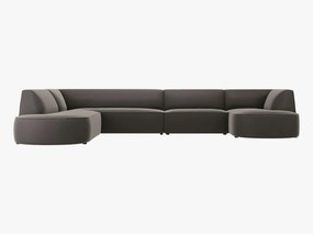 Coltar 6 locuri rotunjit Ruby catifea L366 cm