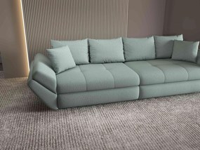 Canapea extensibilă dumonde cu ladă de depozitare si sezut confortabil din spuma high-density, Loana Enjoy Mint 300x100 cm