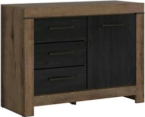 Comoda BALIN, stejar/negru, PAL, 112x45x85 cm