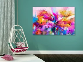 Tablou flori colorate abstracte