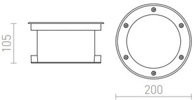 Corp de iluminat LED încastrat de exterior TERRA LED/20W/230V IP67 RED-Design Rendl-R10532