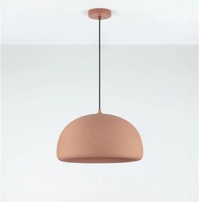 Lustra suspendata cu textura granulata Davo 43cm, rosu caramiziu