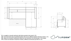 Colțar maro extensibil cu tapițerie din catifea reiată (cu colț pe partea dreaptă) Lofty Lilly – Miuform