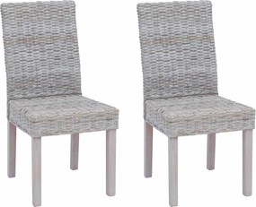 vidaXL Scaun de sufragerie 2 pcs Alb spălat 45 x 54 x 93 cm