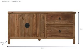 Comoda TV, natur, din lemn reciclat, Haven