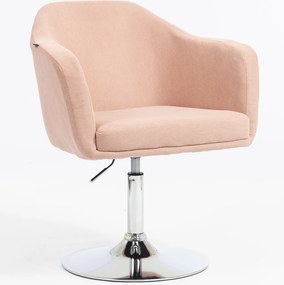 HR832N Scaun Catifea Reiată Premium culoare Roz prăfuit Litchi cu Bază Cromata