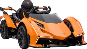 HOMCOM Mașinuță Electrică pentru Copii, Automobil cu Telecomandă, Faruri LED și Muzică, Varsta 3+ Ani, 117x66x50 cm, Portocaliu | Aosom Romania