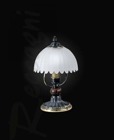 Veioza, Lampa de masa design italian din alama cu lemn 3610