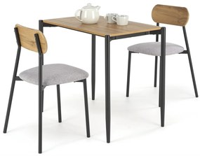 Set masa + 2 scaune Nando natur/negru