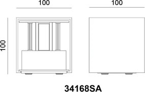 Aplica LED, Spot pentru iluminat exterior design modern IP54 Veronika nisip 10x10cm