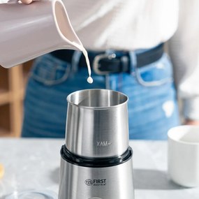 La mâna a doua: Rasnita de cafea cu aparat de spumat lapte First Austria FA-5486-1, 200 W, 70 g, 2 viteze, 2 lame, Inox