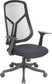 Scaun birou ODO, negru, stofa/plasa, 64x65x107/117 cm