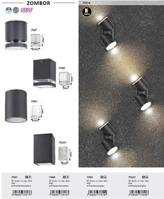 Spot aplicat pentru iluminat exterior design modern IP54 Zombor antracit 10cm