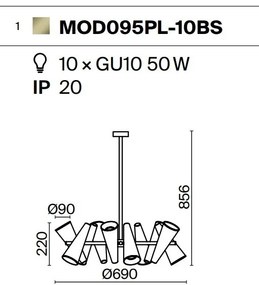 Lustra moderna cu 10 spoturi Giro