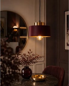Lampă suspendată pe cablu IGNIA 1xE27/60W/230V vișiniu/auriu