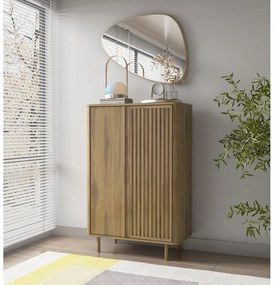 Dulap în culoare naturală cu aspect de lemn de stejar 86x130x40 cm Salma – Marckeric