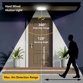 Brilagi - Lampă LED de exterior BENE cu senzor, 24 W, 230 V, Ø 26 cm, alb, IP54