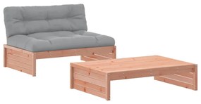 3186135 vidaXL Set mobilier de grădină cu perne, 2 piese, lemn masiv Douglas