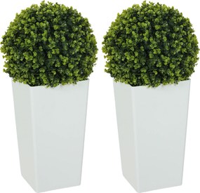 HOMCOM Set 2 bile artificiale eucalipt 65 cm plantă artificială cu protecție UV, 330 frunze în ghiveci, verde | Aosom Romania