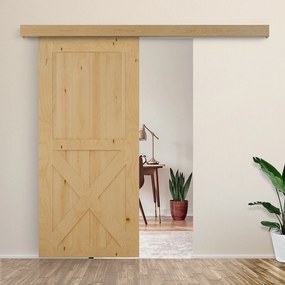 HOMCOM sina cu set de accesorii pentru usi glisante din lemn rustic | Aosom Romania