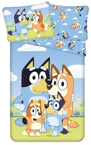 Lenjerie de pat pentru copii din bumbac pentru pat de o persoană 140x200 cm Bluey – Jerry Fabrics
